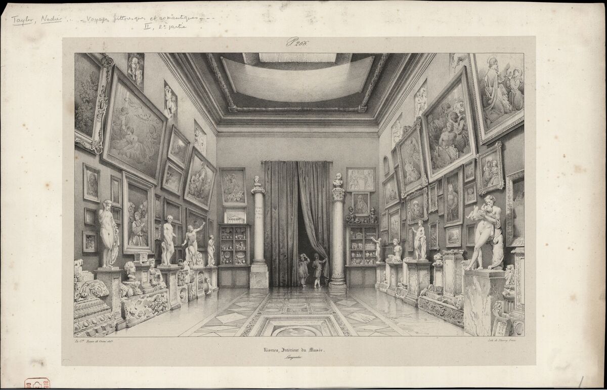 Nismes, Intérieur du Musée. Languedoc / Le C.te Turpin de Crissé del.t.