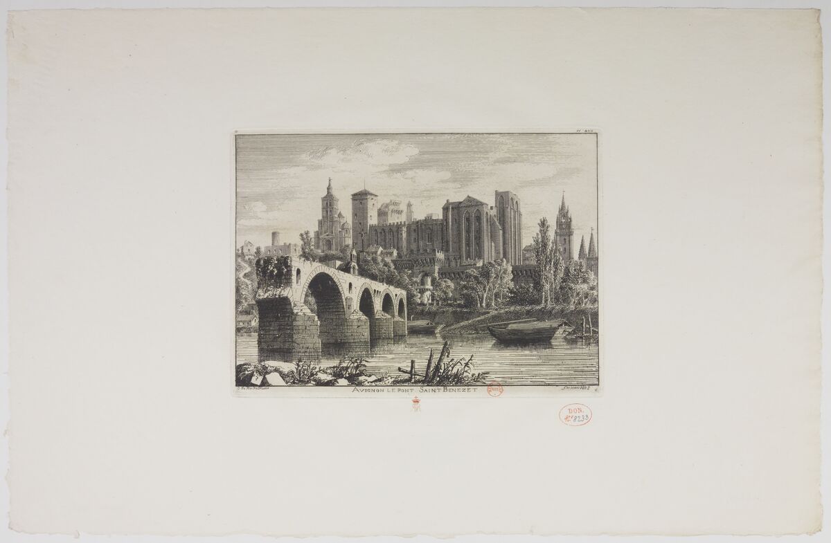 Avignon le pont Saint Benezet [sic] : [estampe] ([2e état, eau-forte et pointe sèche]) / O de Rochebrune fec mars 1887