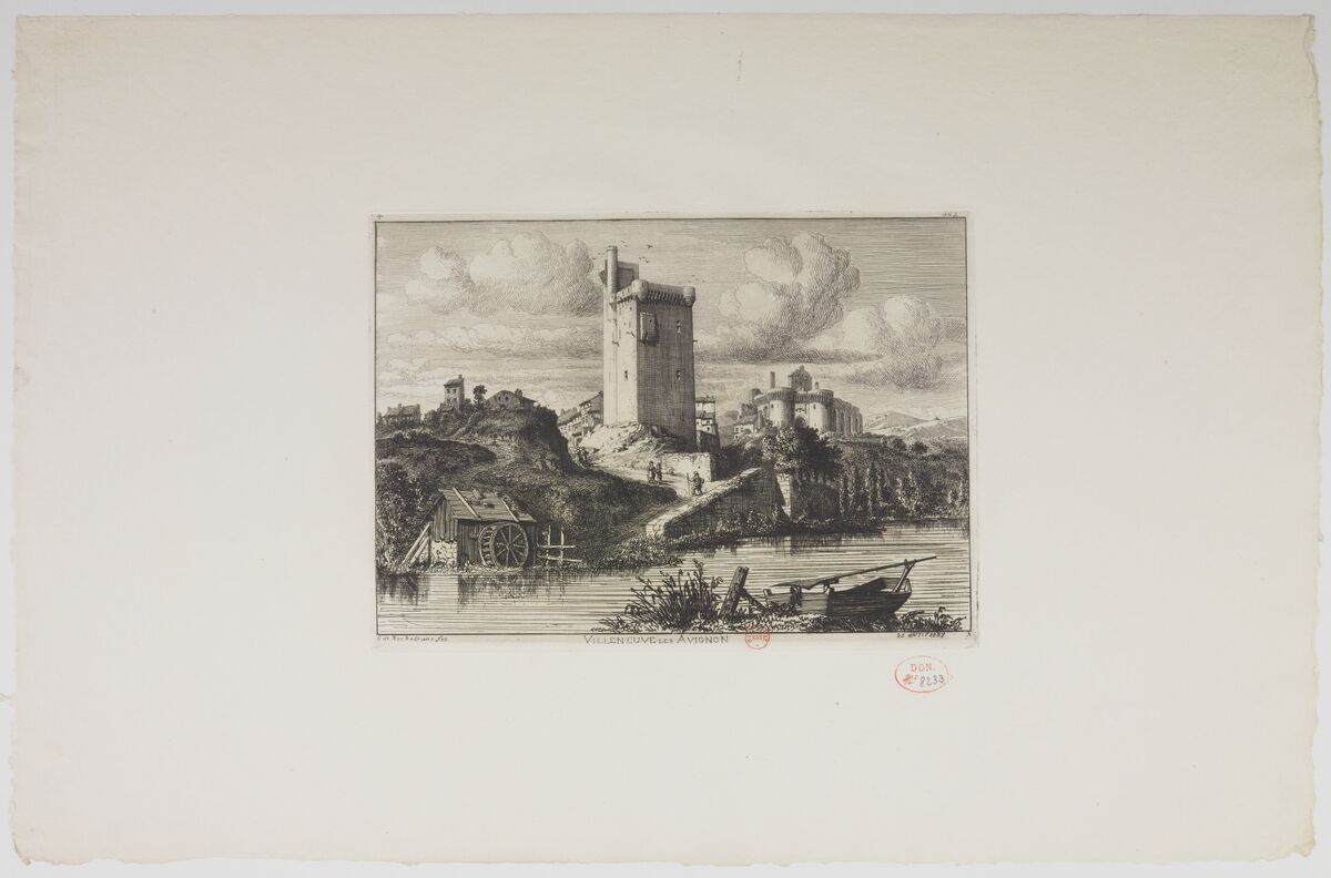 Villeneuve les Avignon [sic] : [estampe] ([2e état, eau-forte, pointe sèche et roulette]) / O de Rochebrune fec 25 avril 1887