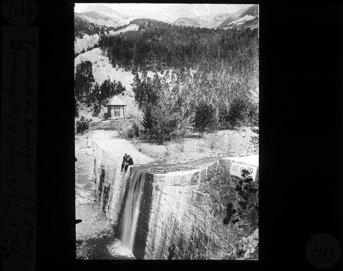 Torrent du Bourget (04) : barrages n°? de 18xx : état en 1905 / Ménard