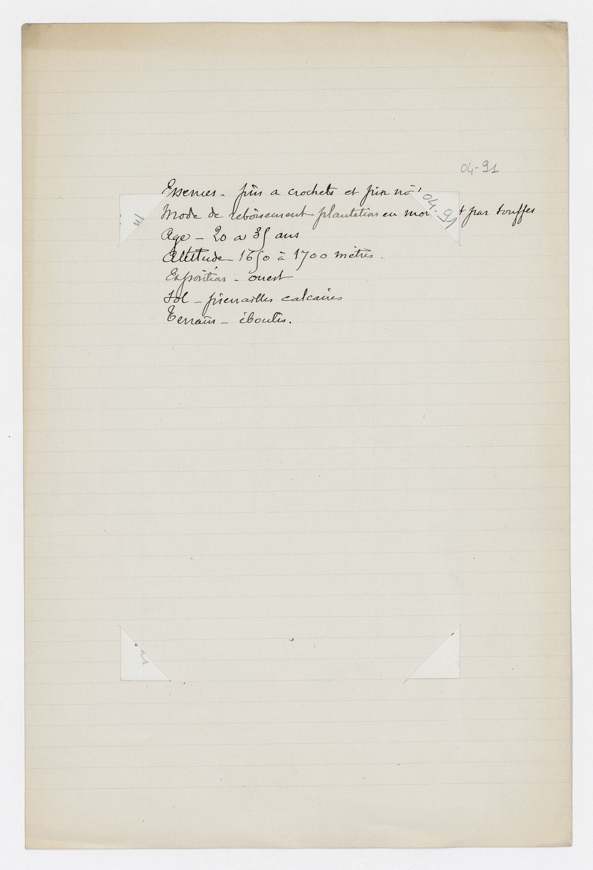 Combe plantée en mottes, et dont les versants sont revêtus de garnissage / Garniron