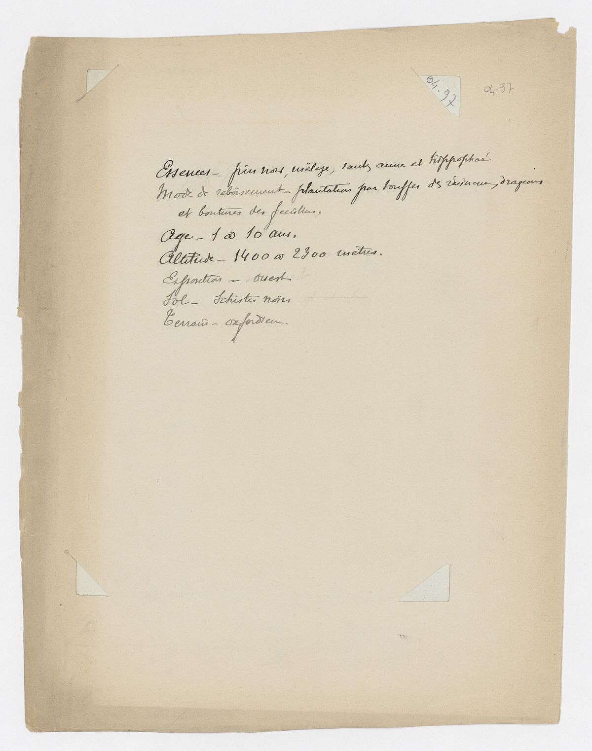 Lalavard, garnissages executés en 1895 / Aubert