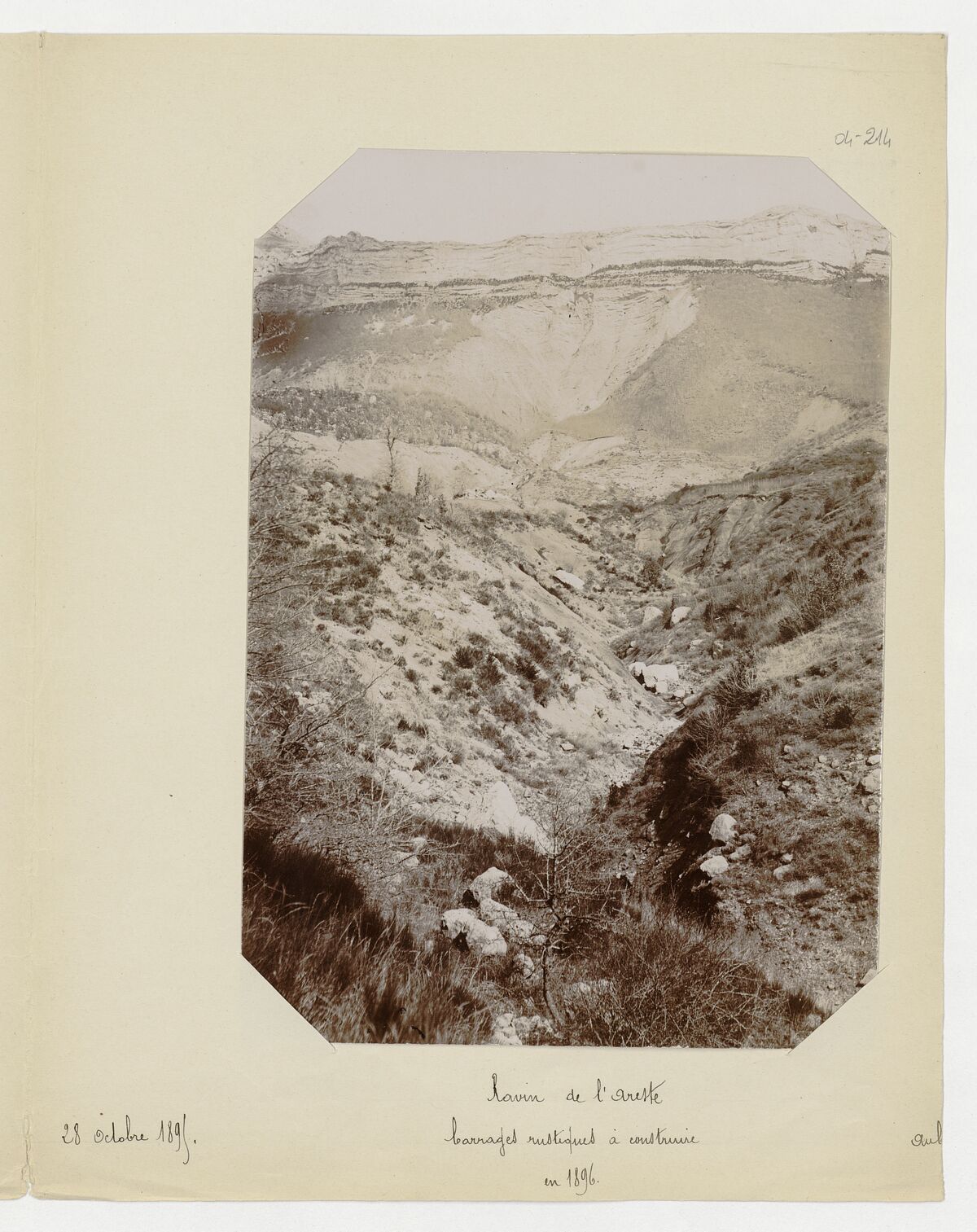 Ravin de l'Areste (emplacement de futurs barrages) / Aubert