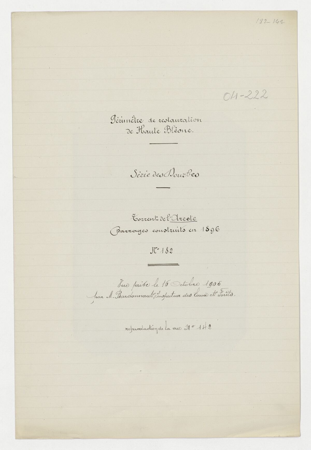 Torrent de l'Areste (barrages construits en 1896) / Bardonnaut