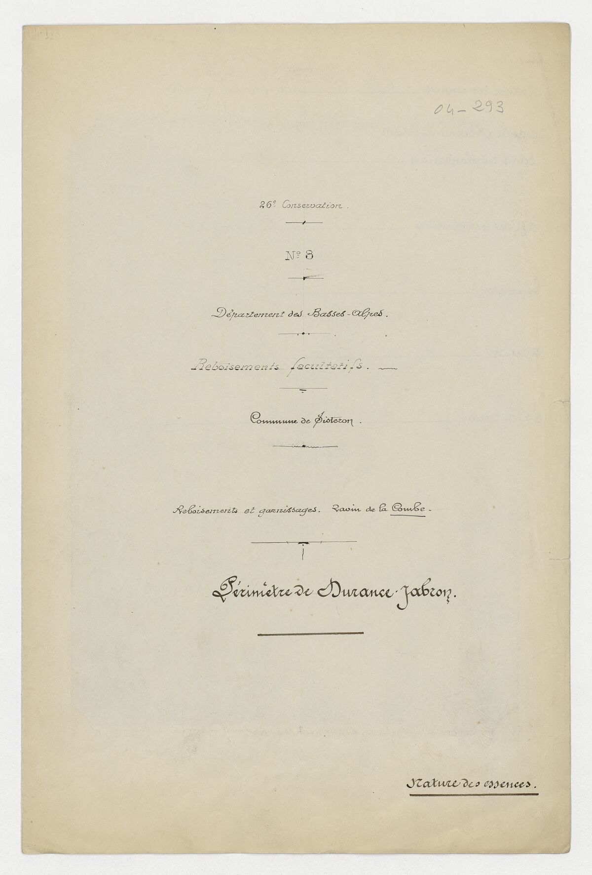 Ravin de la Combe (reboisement et garnissages) / Perrot