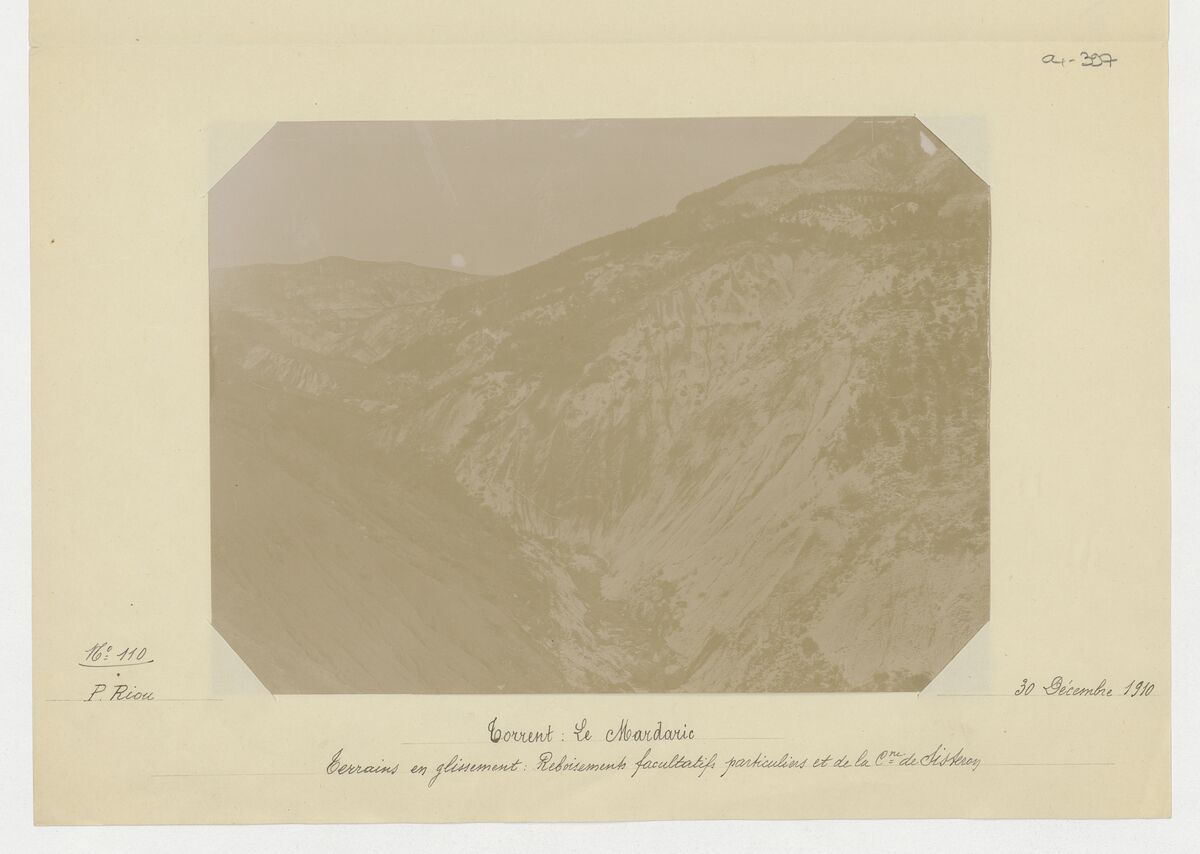 Torrent du merdaric (terrains en glissement : reboisement) / Riou