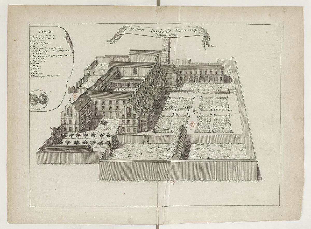 S. Andreae Auenionis Monasterij / Scenographia. : [estampe] ([Seul état connu]) / [anonyme]