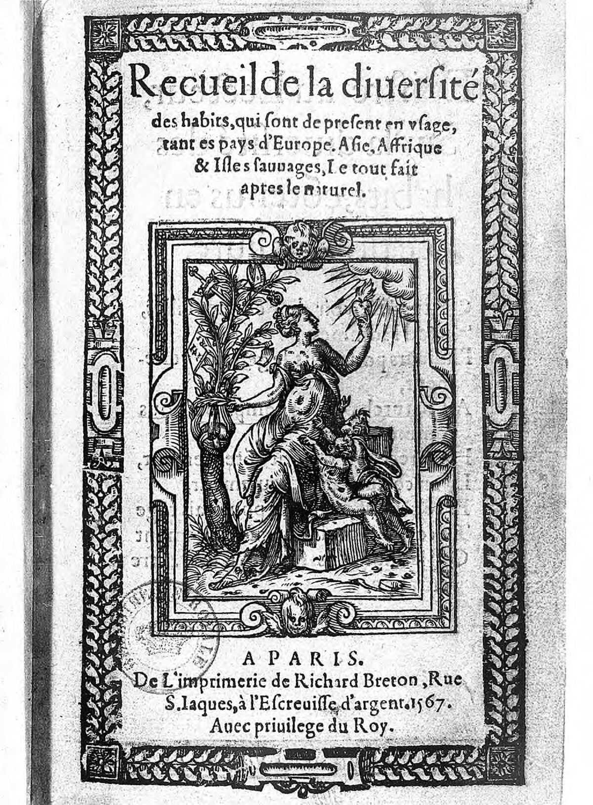 [Illustrations de Recueil de la diversité des habits qui sont de présent usage tant es pays d'Europe, Asie, Afrique et isles sauvages...] / [Non identifié] ; François Deserps, aut. du texte