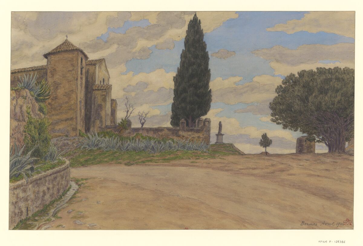 Bormes, [la chapelle Saint-François] : [dessin] / HR [Henri Rivière] [cachet rouge]