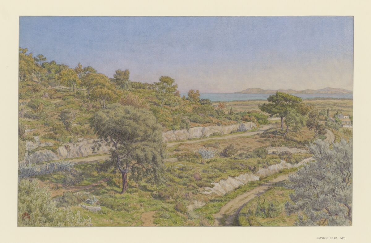 Hyères : [dessin] / HR [Henri Rivière] [monogr.]