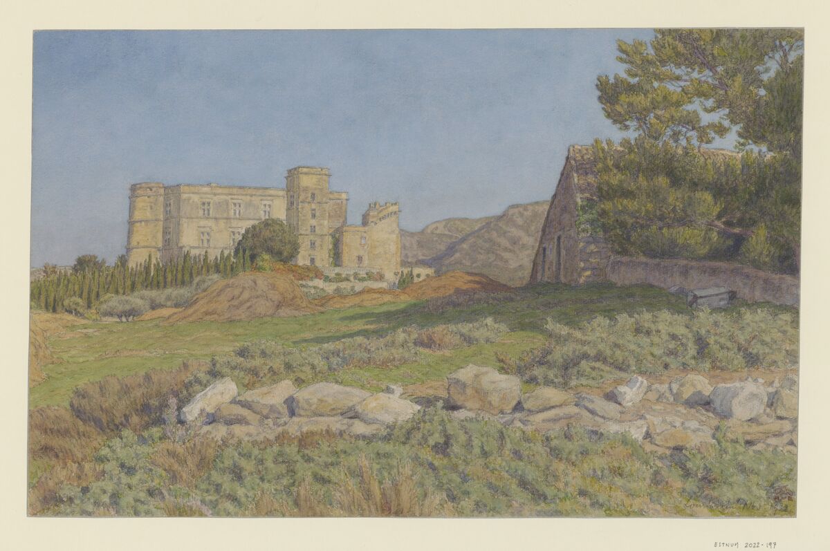 Lourmarin, château de Lourmarin : [dessin] / HR [Henri Rivière] [monogr.]