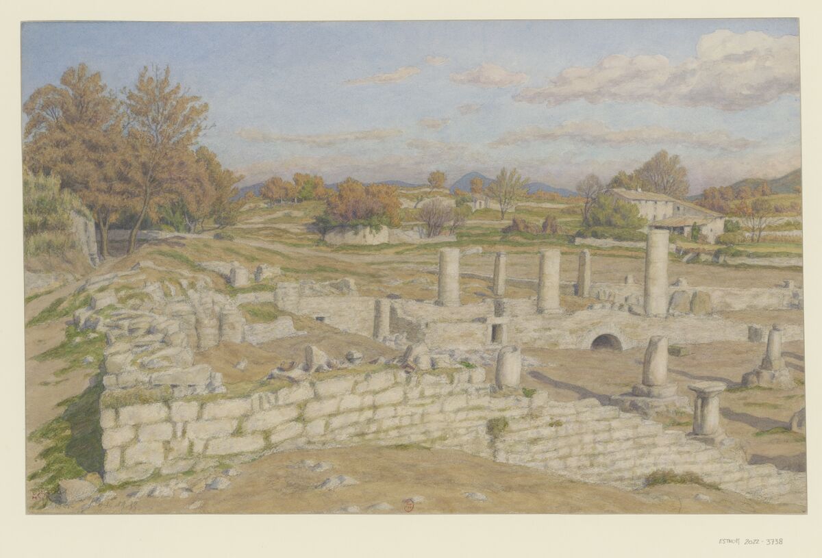 Vaison, les ruines romaines de Vaison : [dessin] / [Henri Rivière] [monogr.]