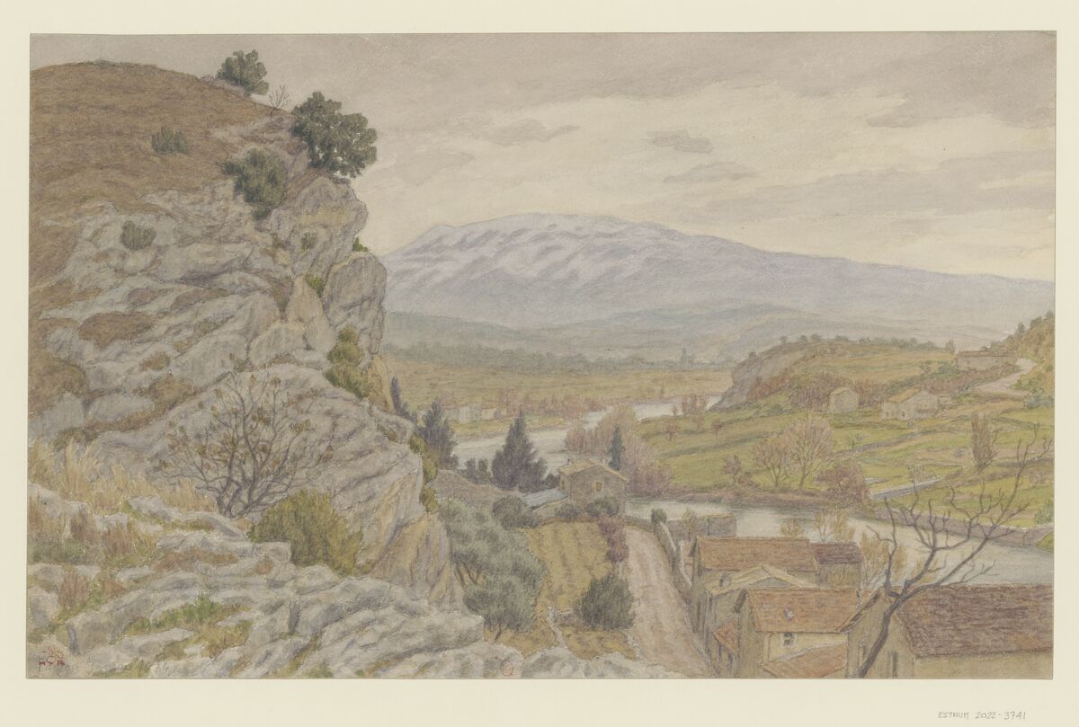 Le Ventoux, vu de Vaison : [dessin] / HR [Henri Rivière] [monogr.]