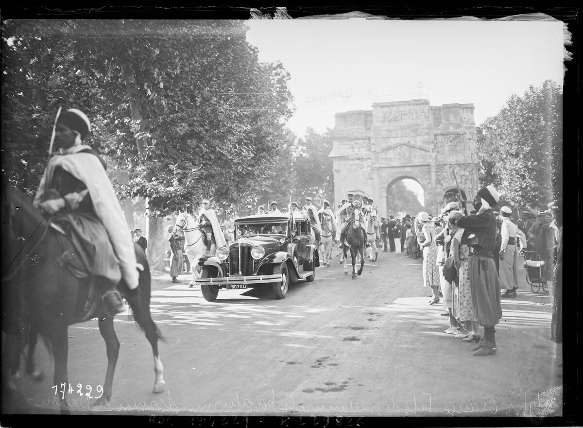 30/7/33, Orange, fêtes de Guillaume le Taciturne, arrivée de Daladier : [photographie de presse] / [Agence Rol]