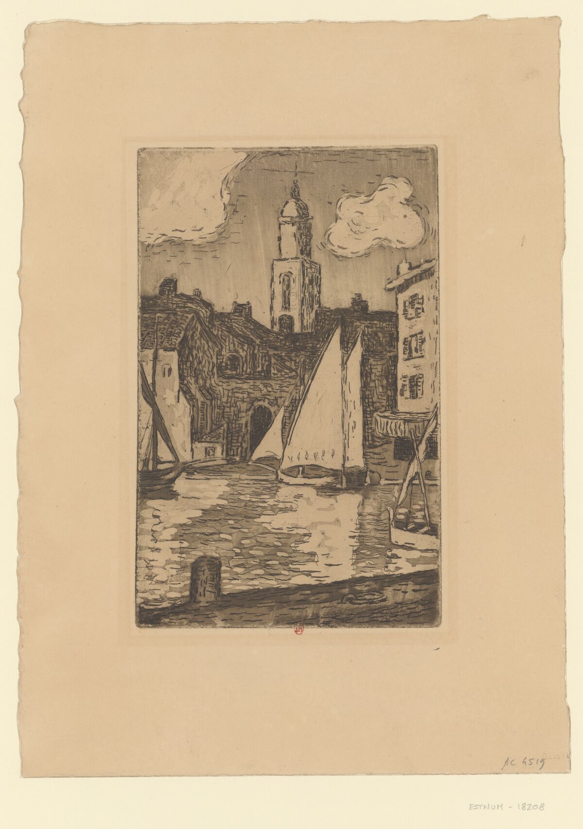 [Le Clocher de Saint-Tropez] : [estampe] / [Paul Signac]