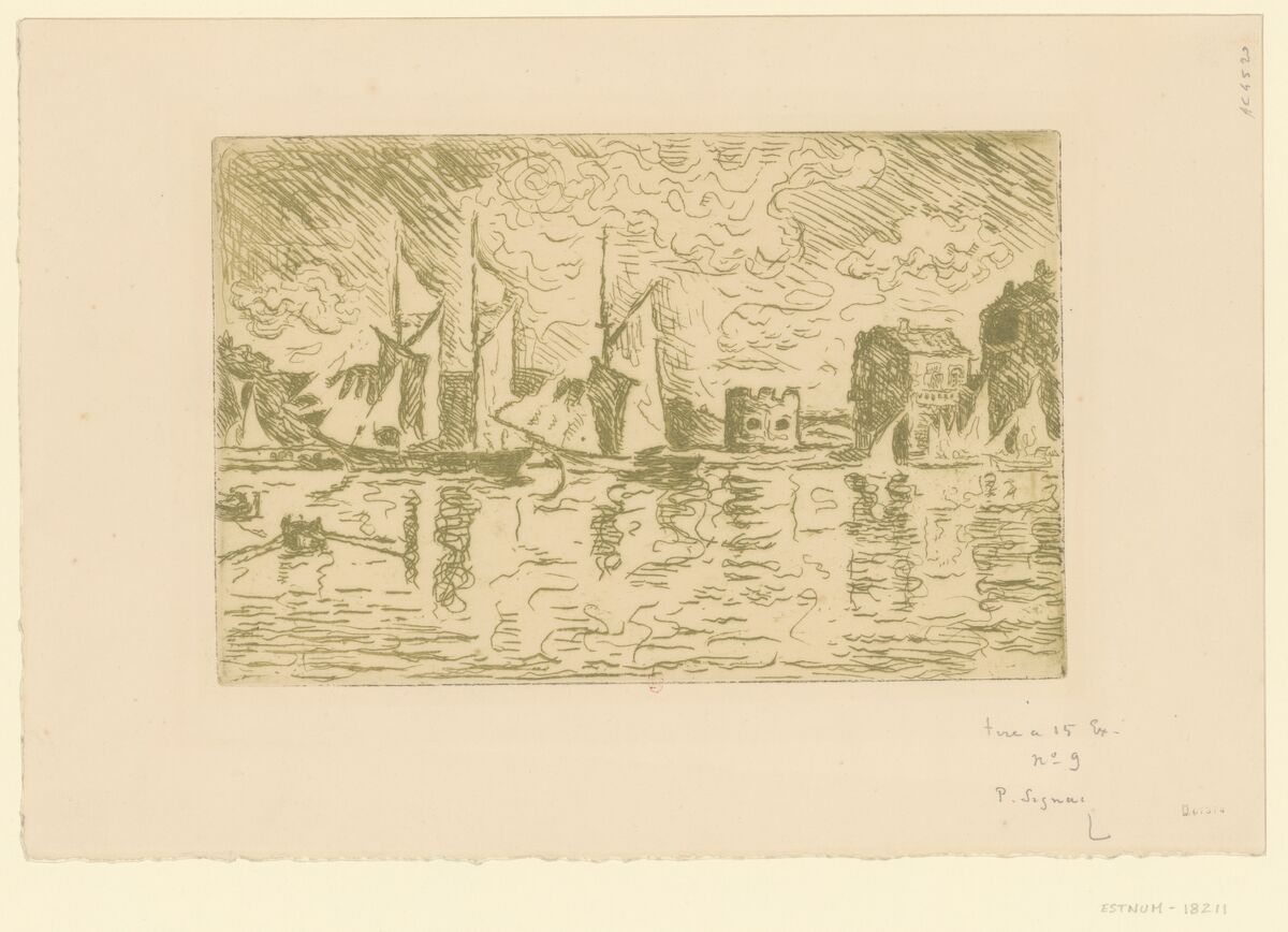 [Voiles à sec à Saint-Tropez] : [estampe] / P. Signac
