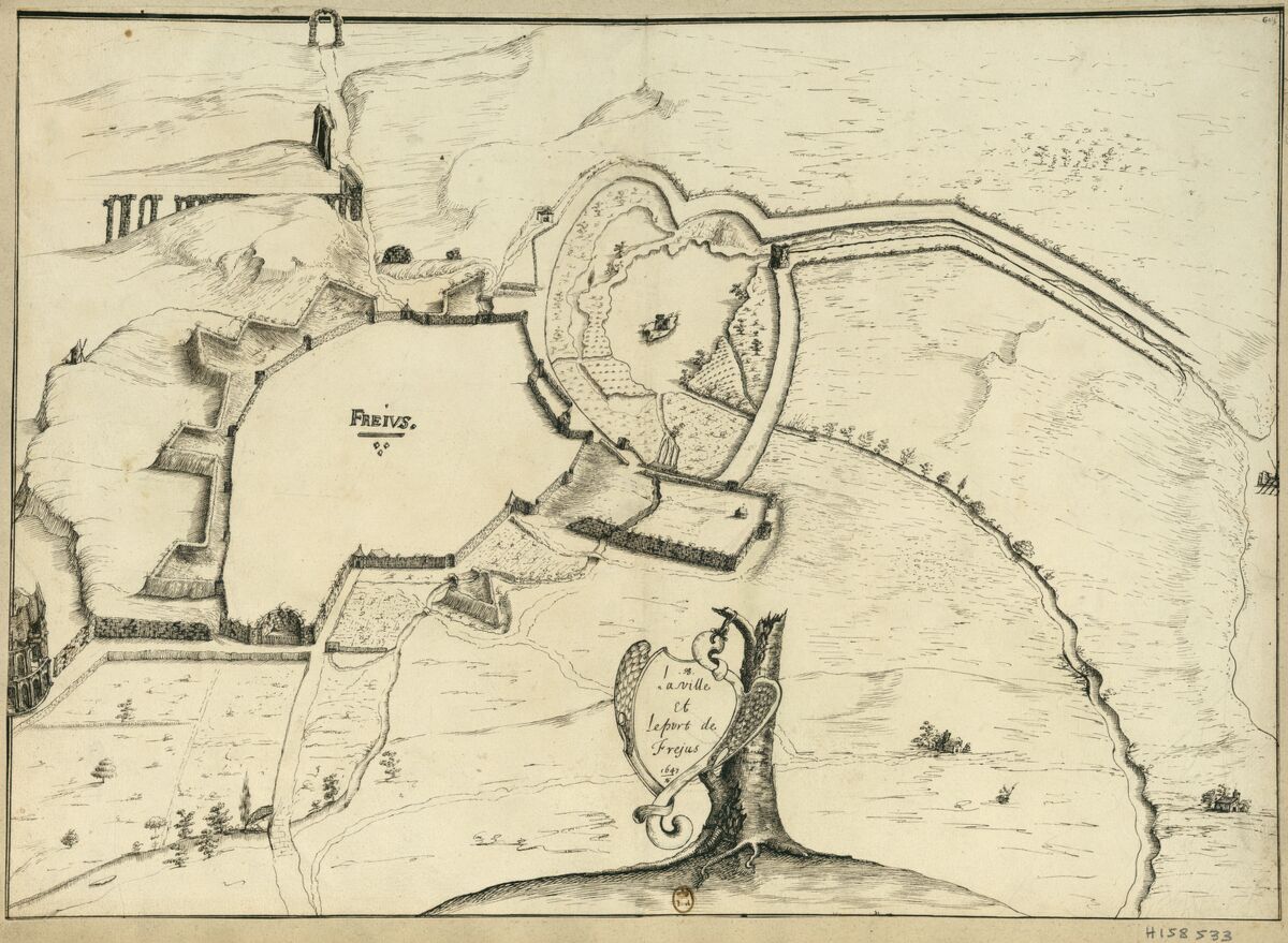 La ville et le port de Fréjus, 1647 : [dessin]