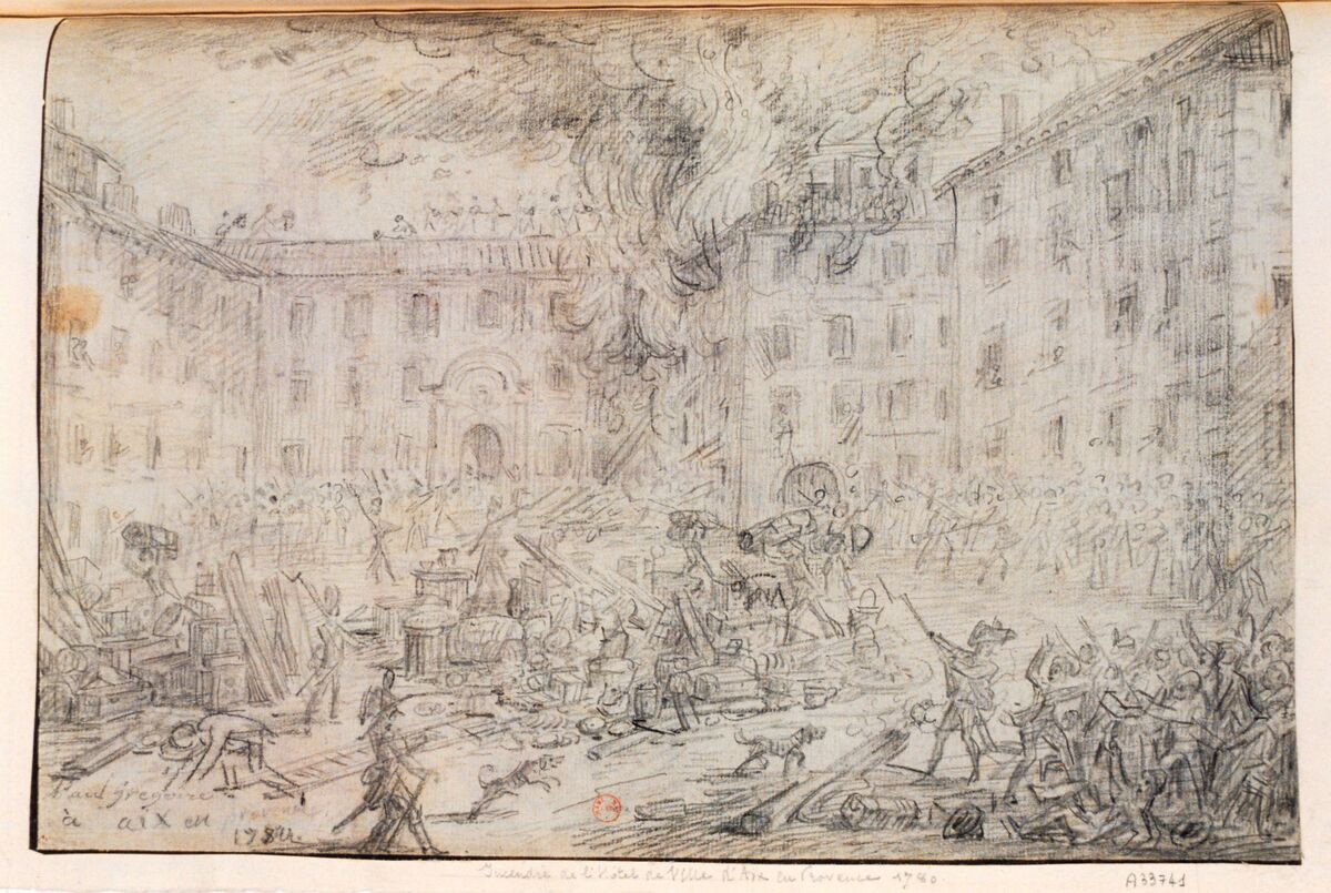 [Incendie de l'Hôtel de Ville d'Aix-en-Provence] : [dessin] / Paul Grégoire à aix en 1780