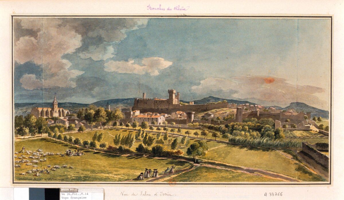 Vüe de la ville de Salon ... : [dessin] / meunier fecit a Salon 1791