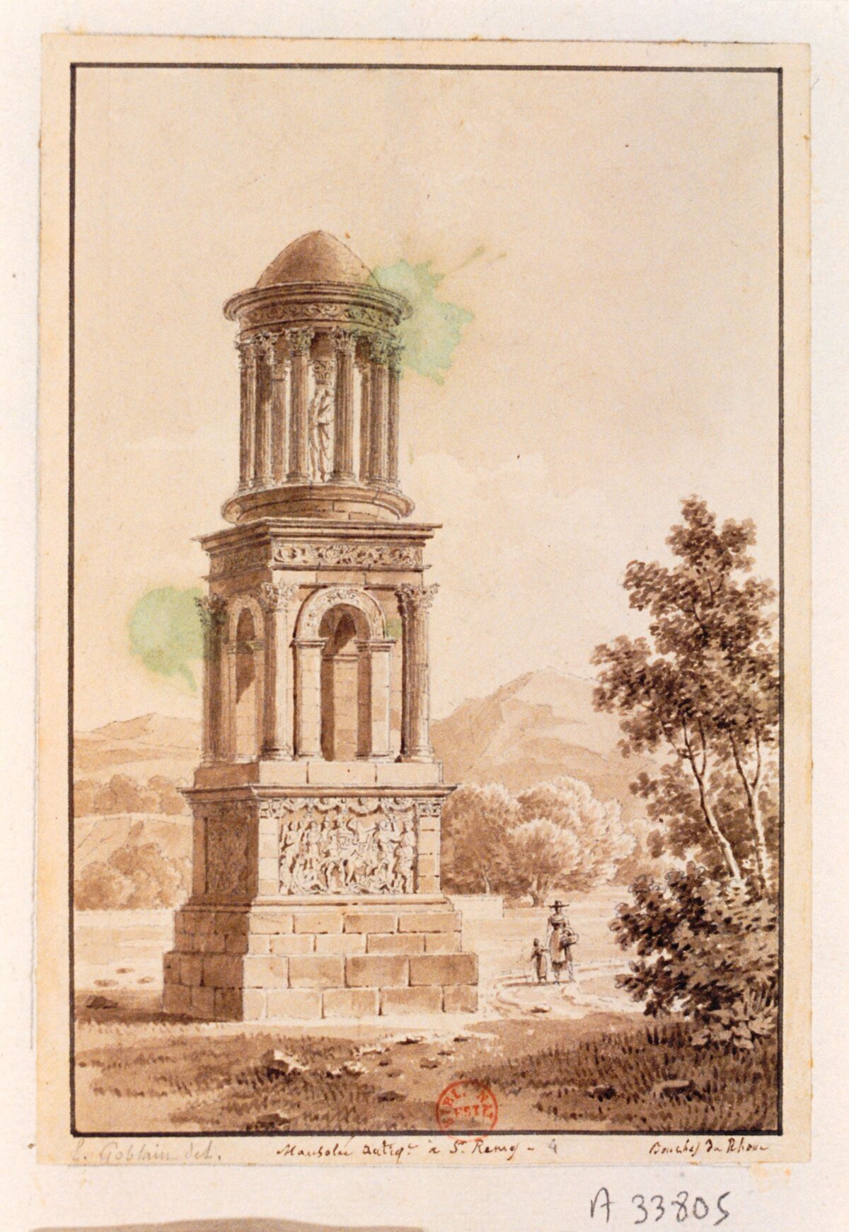 Mausolée antiq.e à St Remy : [dessin] / L. Goblain del.