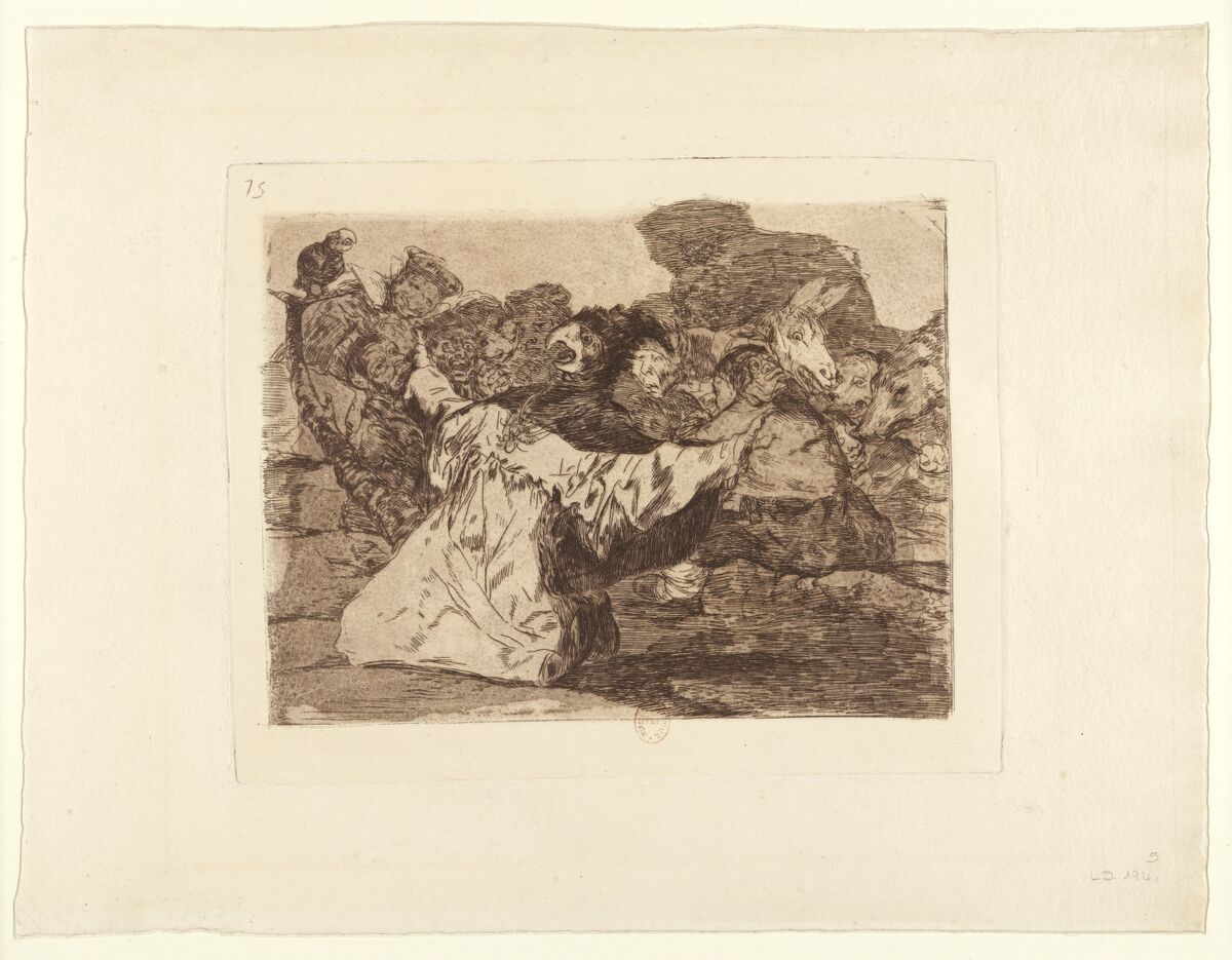 [Los Desastres de la guerra]. 75, [Farandula de charlatanes] : [estampe] / [Goya]