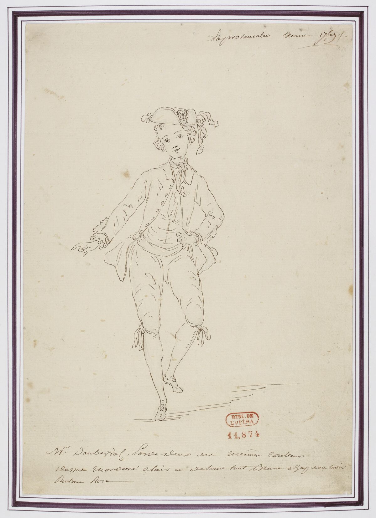 La provencale aoust 1769 : 1769 : [maquette de costume] / [Louis-René Boquet]